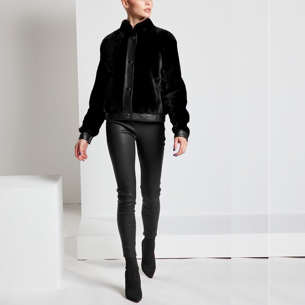 LULY YANG Leather Pants Sz M In Black